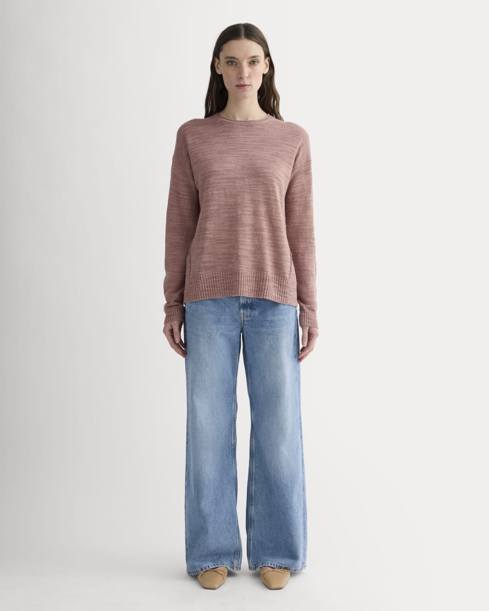 The Slouch Sweater in Cotton Linen | Rose Dusk - Image 3