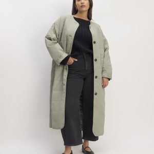 The ReNew Quilted Long Liner | Sage Green