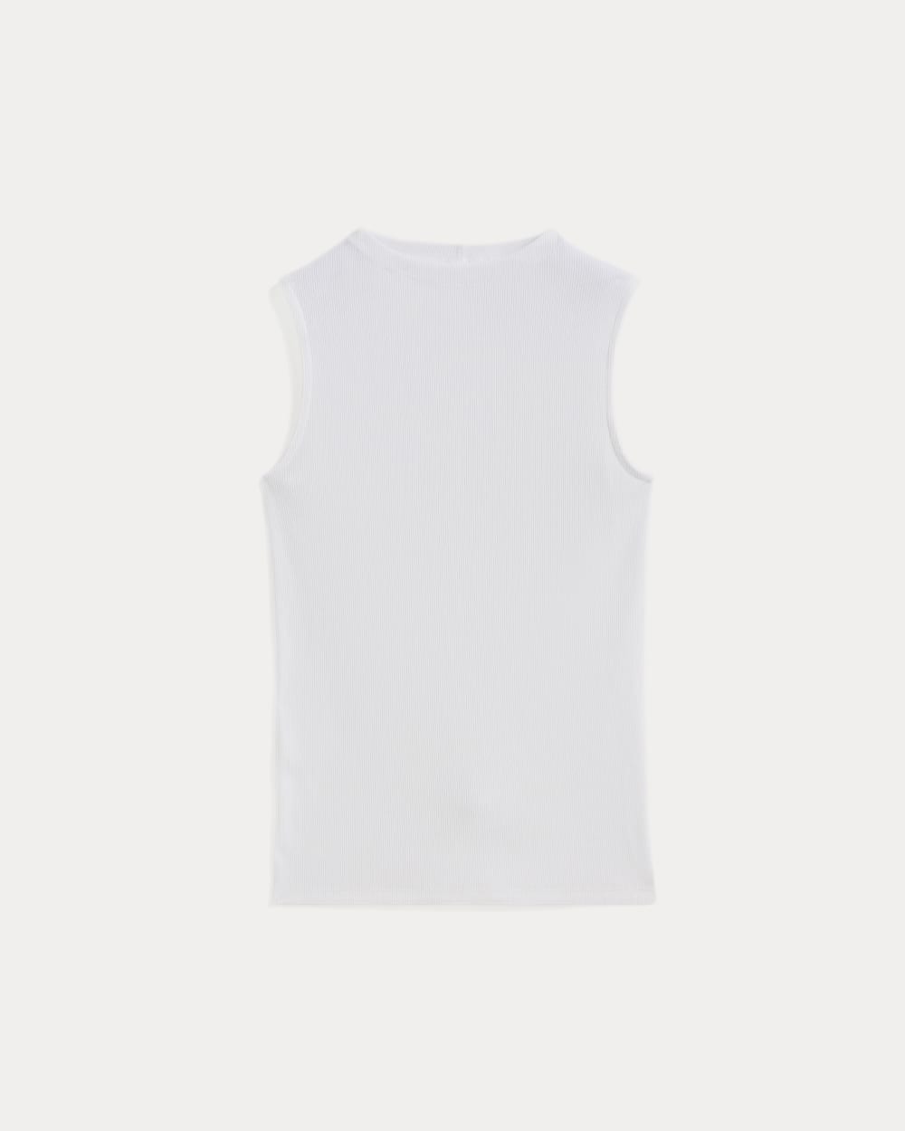 The Luxe Rib Funnel-Neck Tank | White - Image 2