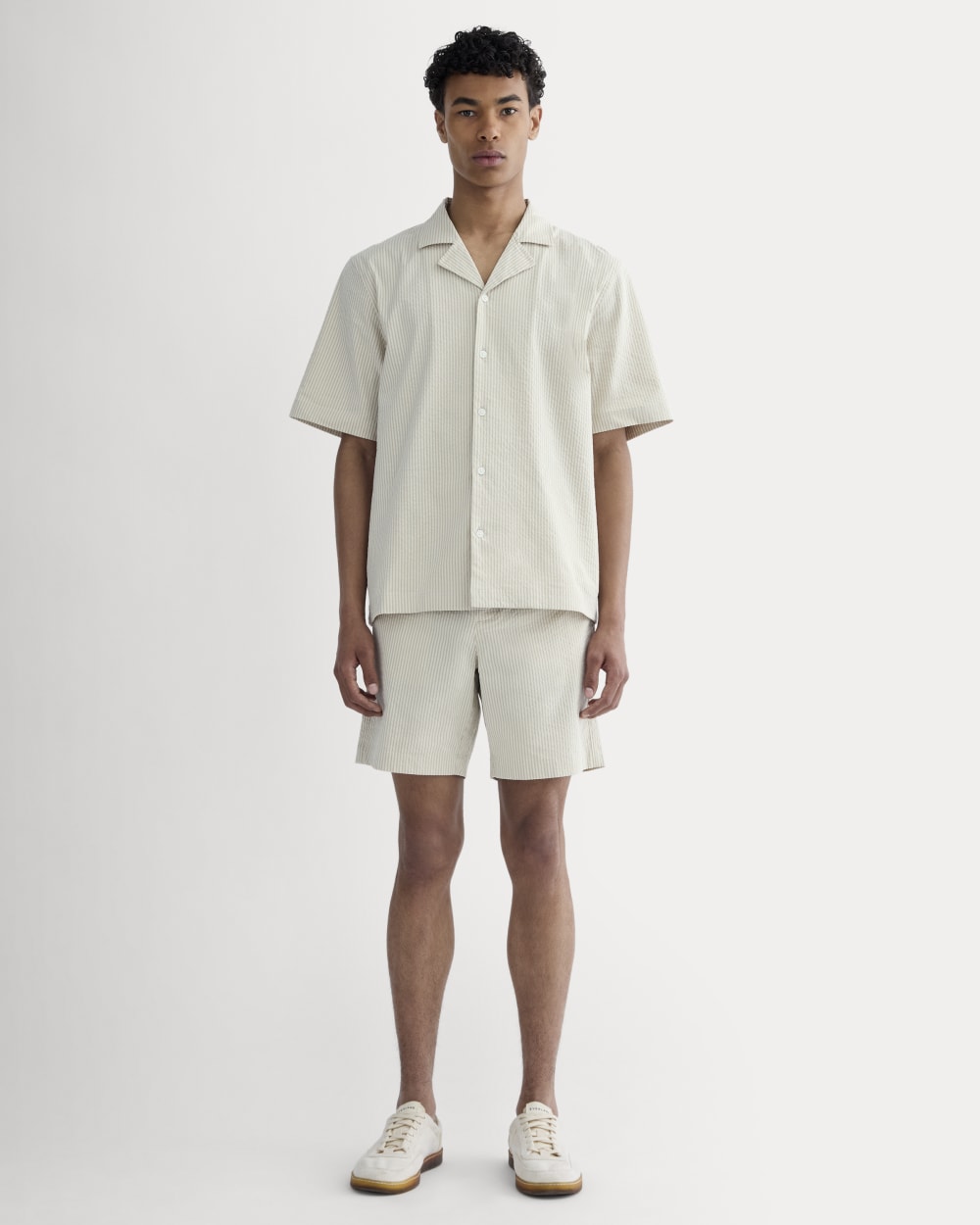 The Seersucker Resort Shirt | Trench Coat Khaki / Natural - Image 3