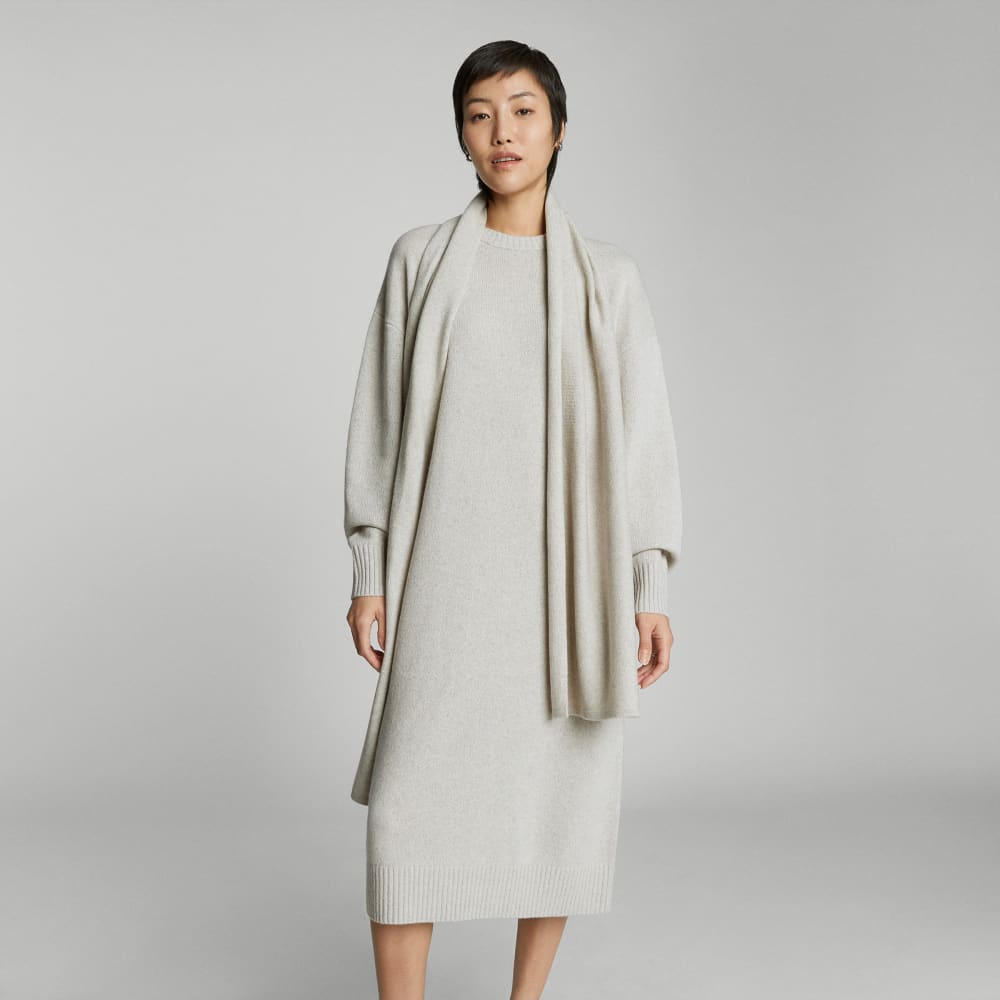 The Cashmere Midi Dress | Pale Heather Grey - Image 8