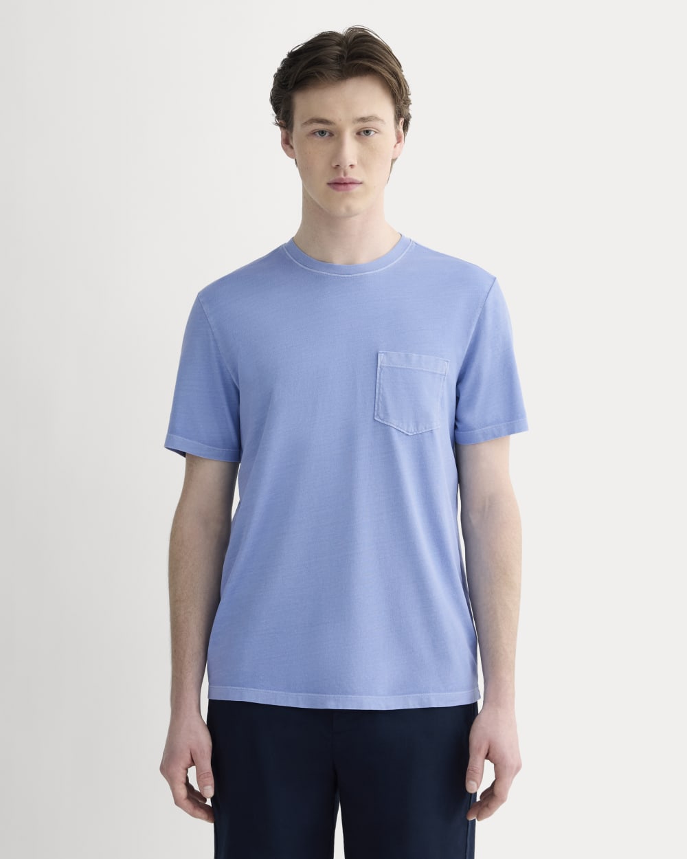 The Essential Organic Garment-Dyed Crew | Granada Sky Blue Garment Dye
