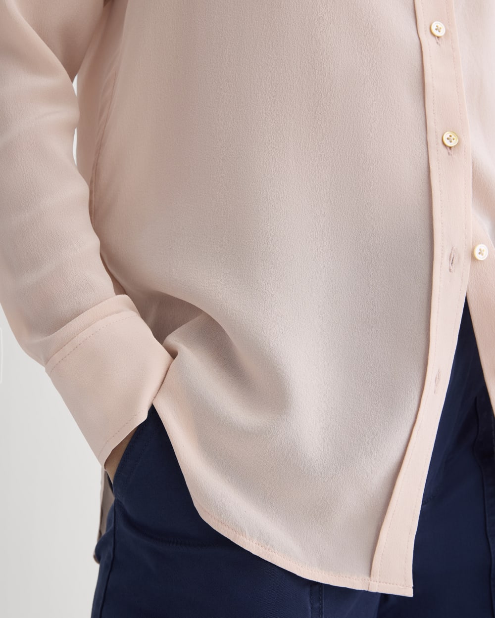 The Must-Have Shirt in Washable Silk | Soft Rose - Image 4