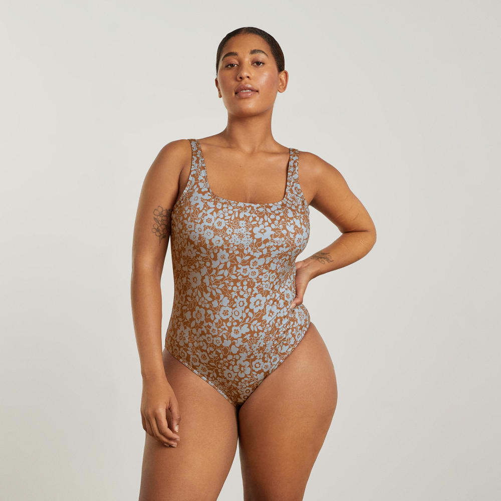 The Square-Neck One-Piece | Honey Floral - Image 2