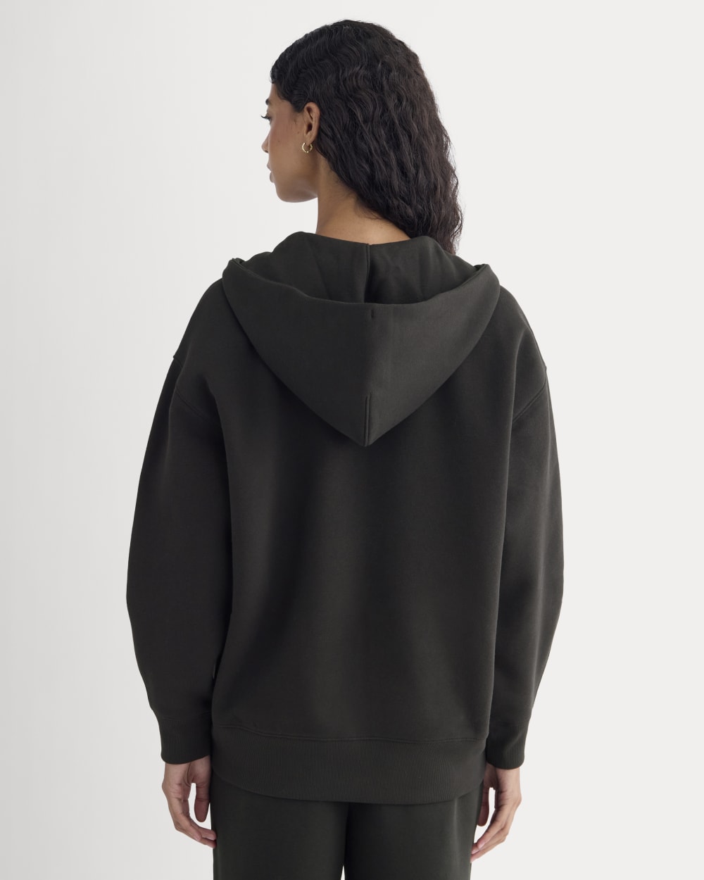 Luxe Fleece Oversized Full-Zip Hoodie | Black - Image 5