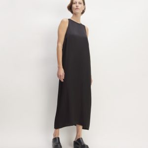 The Satin Racerback Slip Dress | Black