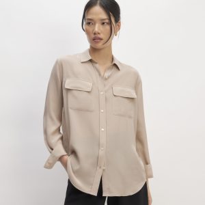 The Utility Shirt in Washable Silk | Burnt Sugar