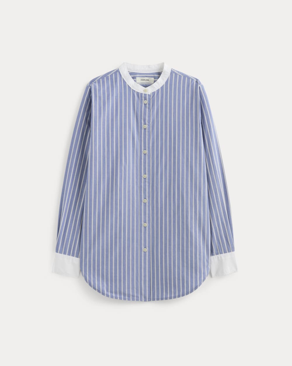 The Oversized Shirt in Ultrasoft Cotton | Dutch Blue / Bone - Image 2