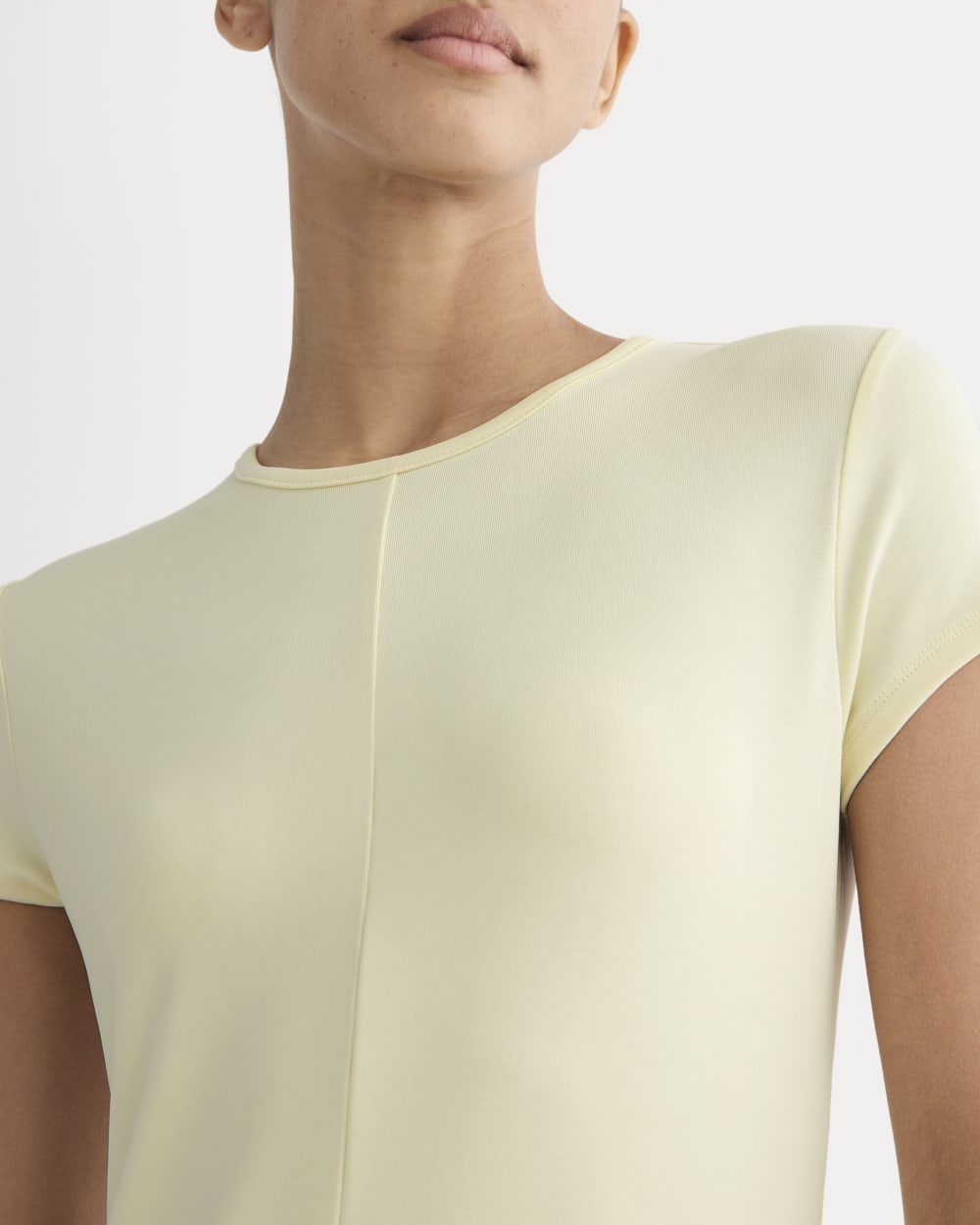 Midi Tee Dress in Butterknit | Light Yellow - Image 3