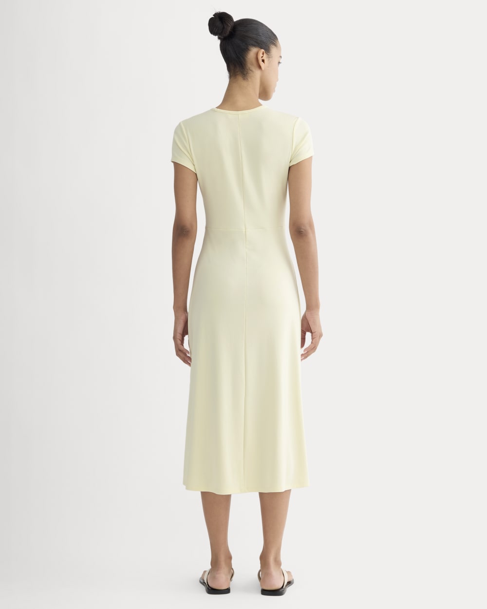 Midi Tee Dress in Butterknit | Light Yellow - Image 4