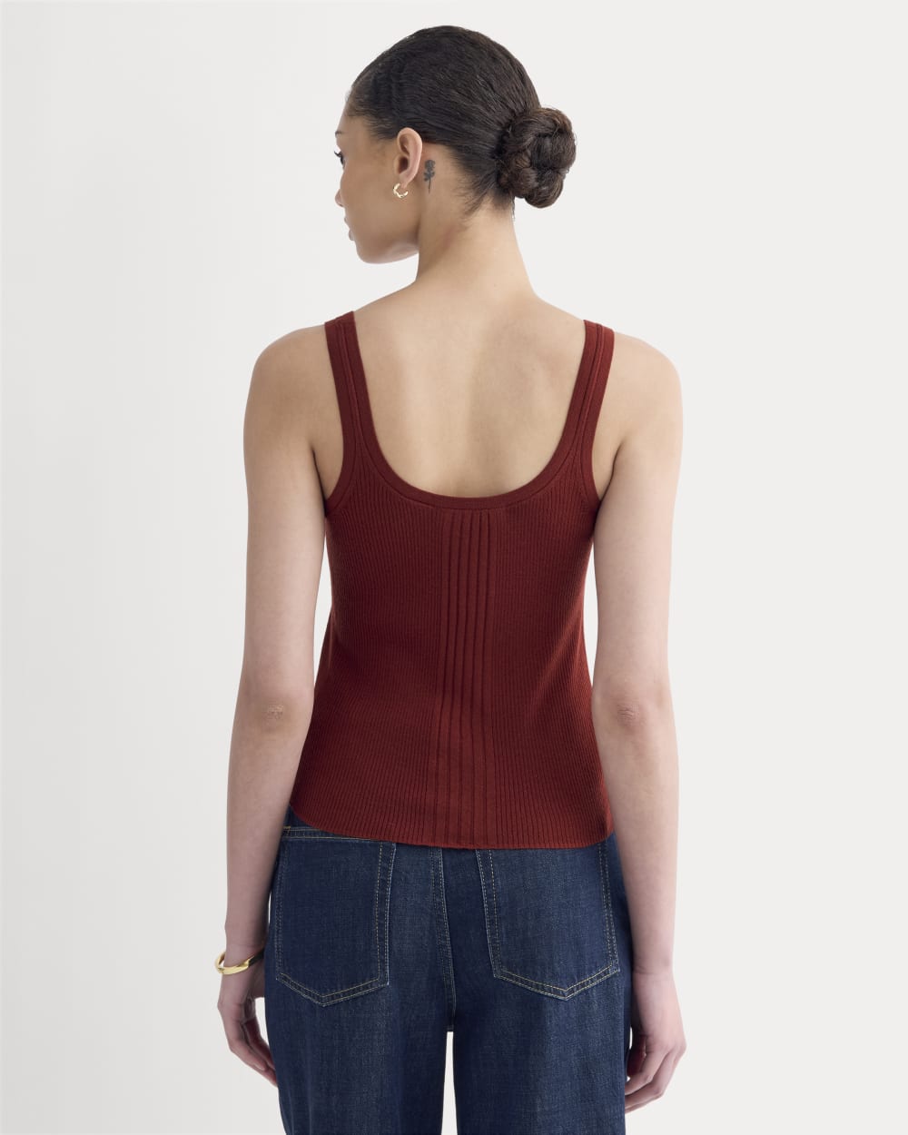 The Light Ribbed Cami in Ultrasoft Merino | Merlot - Image 5