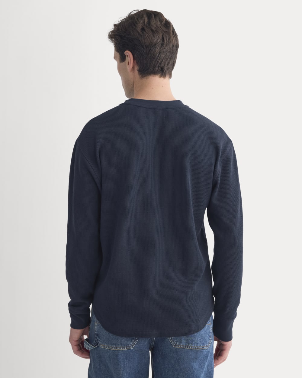 Thermal Henley in Cozy Waffle | Navy - Image 5