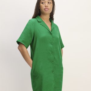 The Shirtdress in Linen | Grass Green