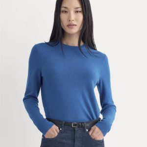 Cashmere Slim Crew Sweater | Classic Blue