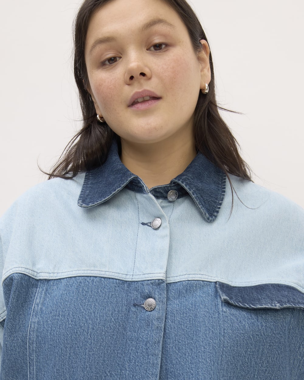 The Everlane x Marques' Almeida Denim Patchwork Jacket | Diamond Blue - Image 4