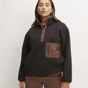 The ReNew Fleece Oversized Half-Zip | Black