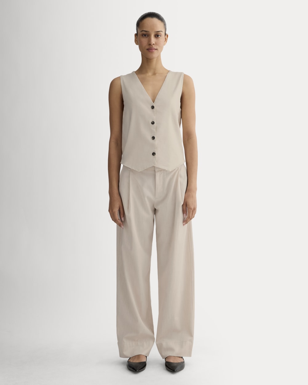 The Vest in Stretch Linen | Birch - Image 3