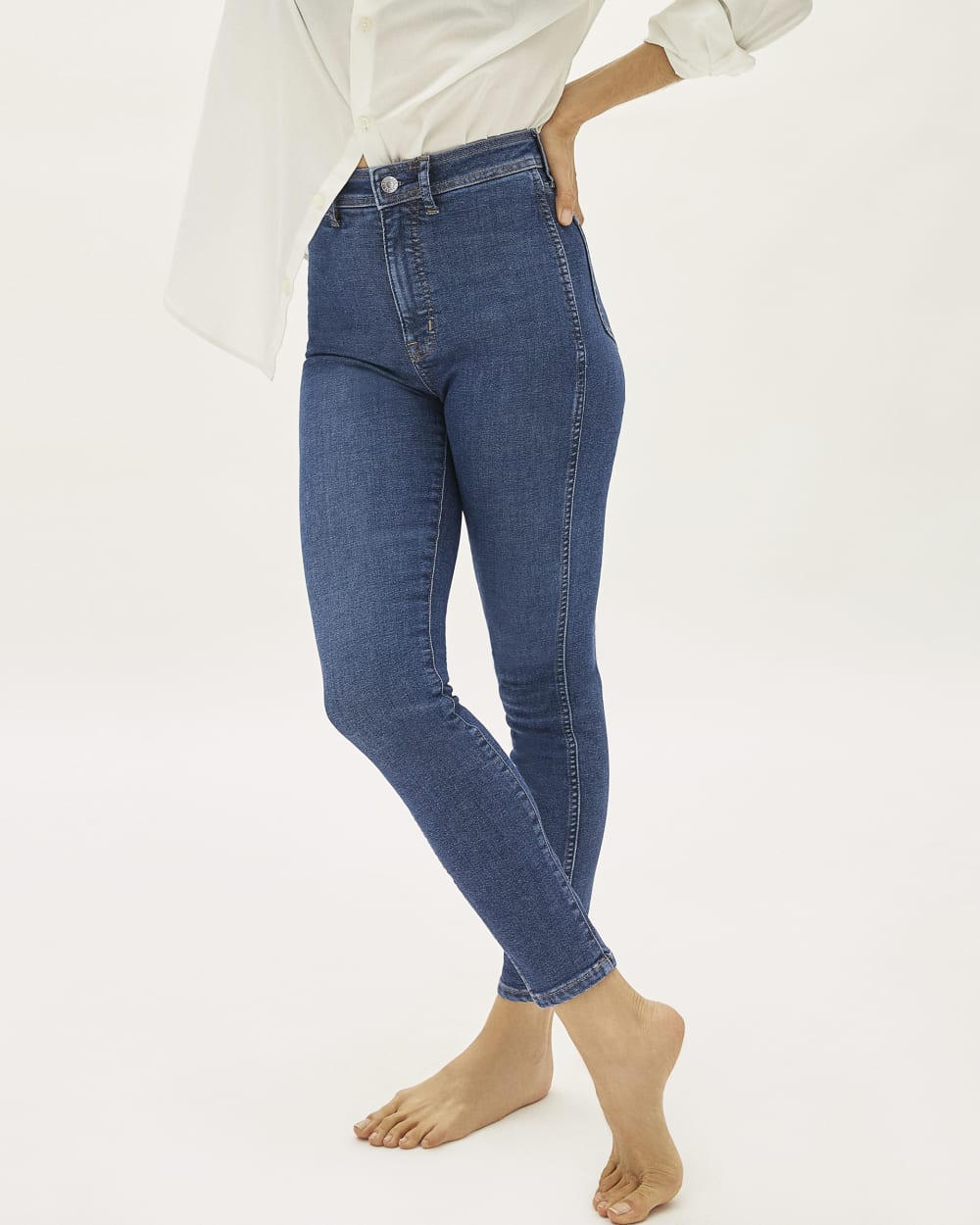 The Way-High? Clean Front Skinny Jean | Vintage Blue | 28.5 Inseam - Image 3