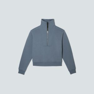The Track Half-Zip | Faded Blue