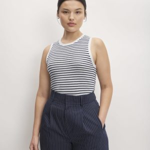 The Tank in Ultrasoft Merino | Bone / Navy