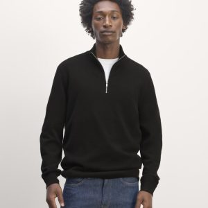 The Quarter-Zip in Cashmere |  Black