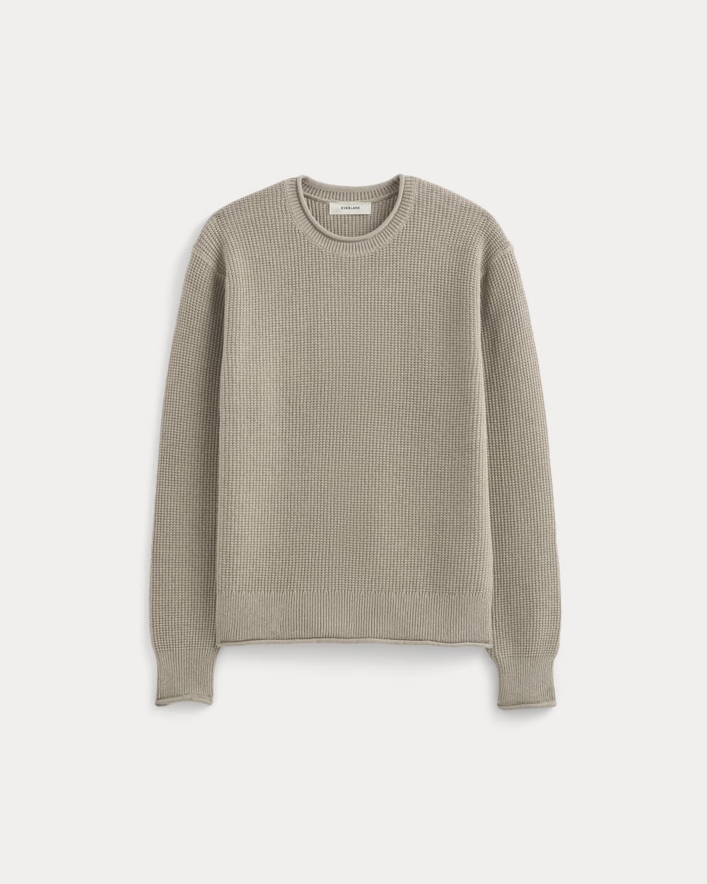Waffle Rollneck Crew in Everyday Cotton | Heathered Oatmeal - Image 2
