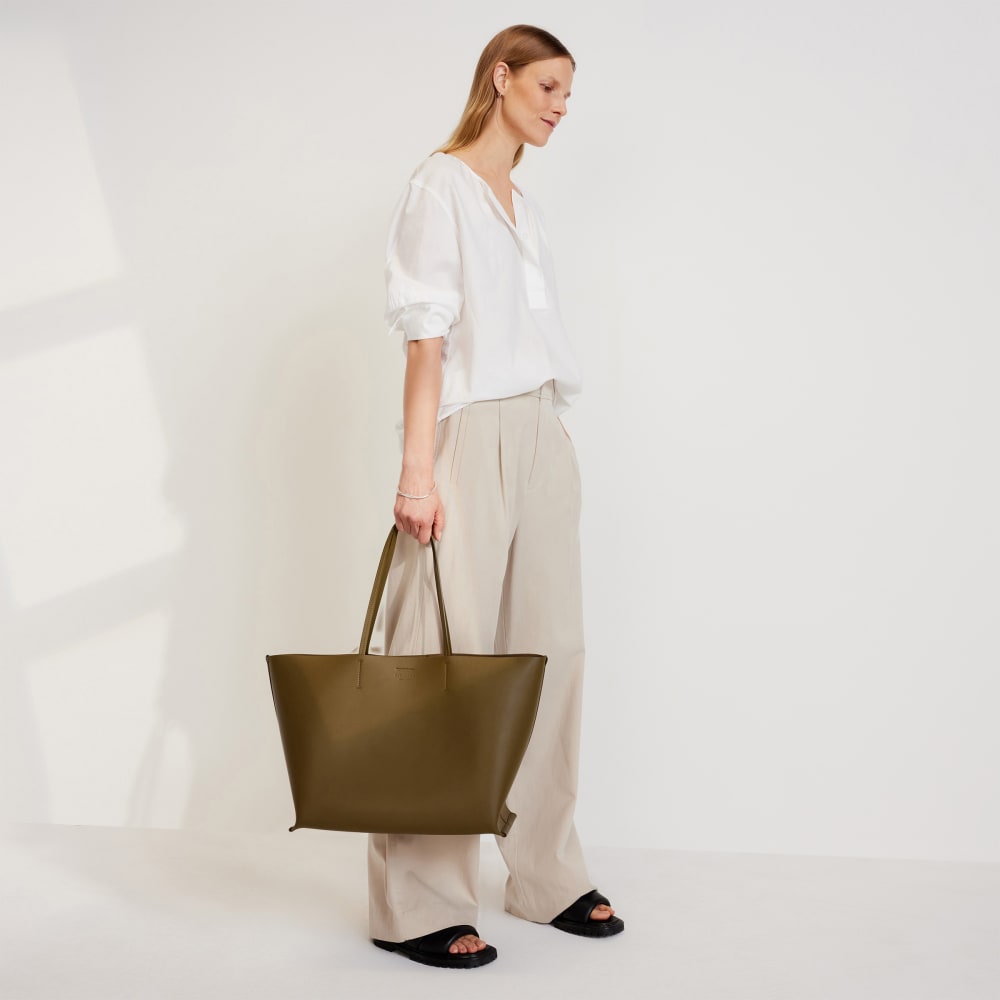 The Luxe Italian Leather Tote | Beech - Image 9