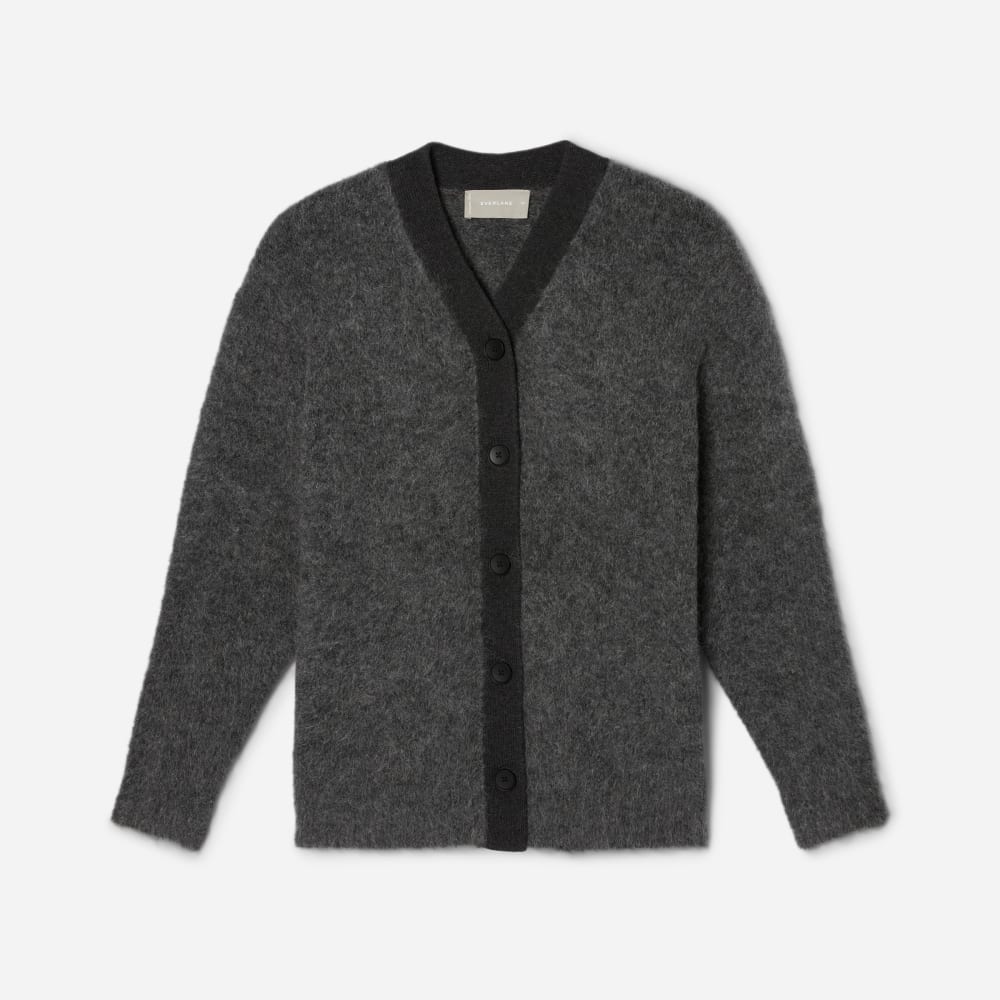 The SuperFuzz Alpaca Oversized Cardigan | Heathered Charcoal - Image 2