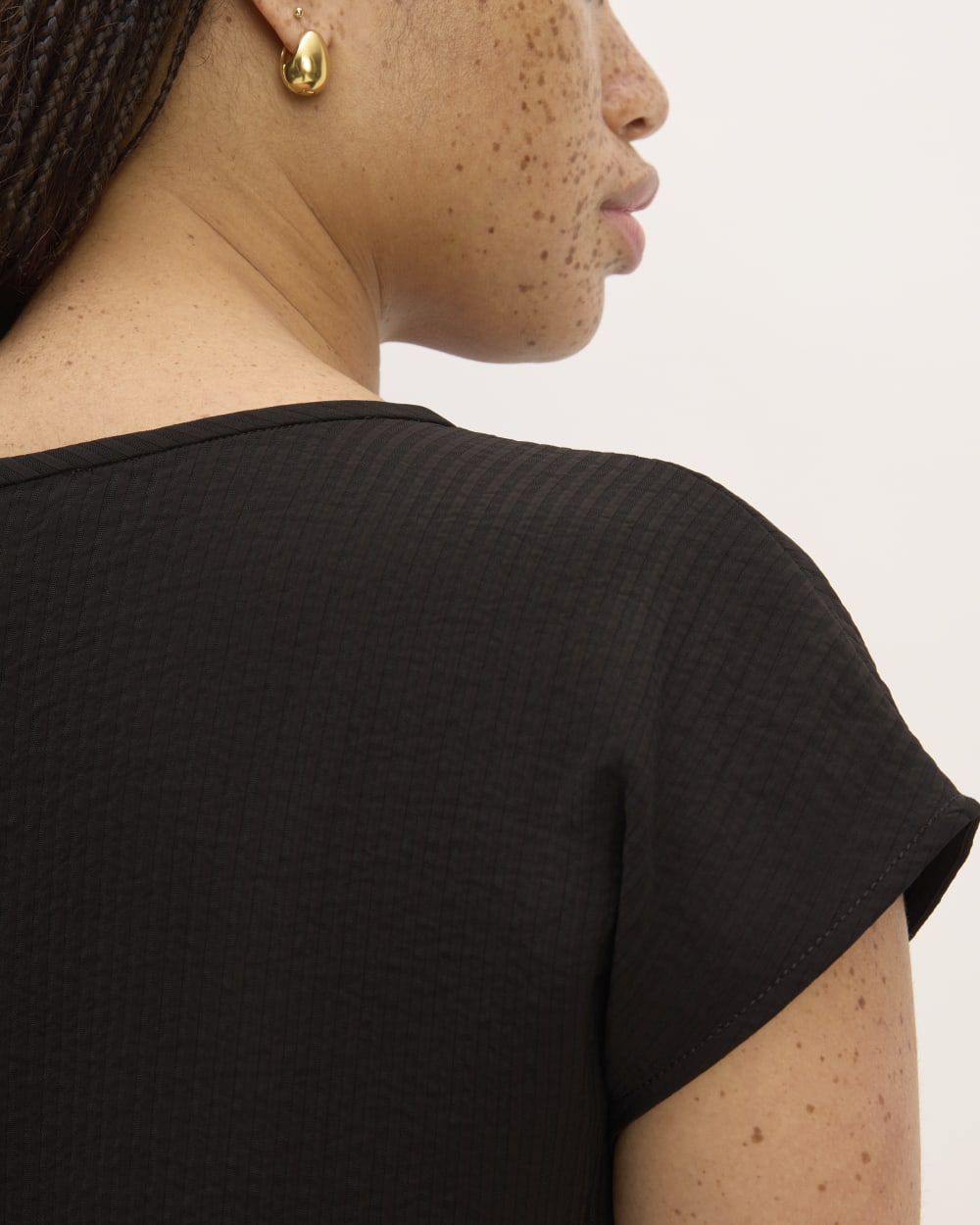 The Mini Jacquard Stripe Top | Black - Image 5
