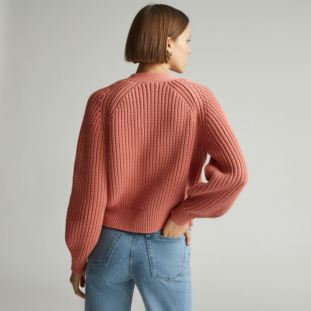 The Texture Cotton Cardigan | Light Rose - Image 3