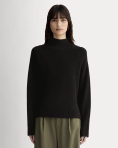 The Slouchy Funnel Neck in Everyday Cotton | Black