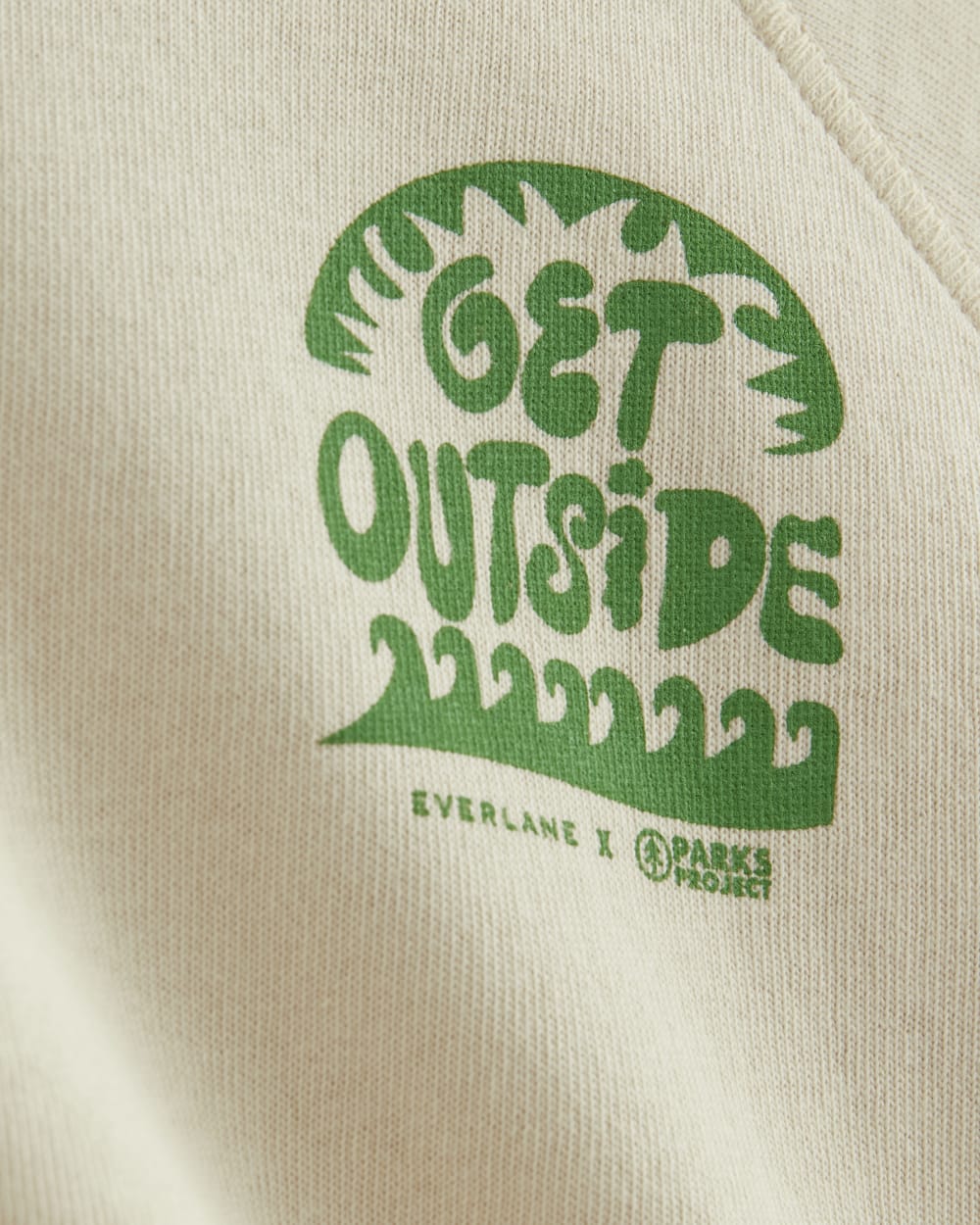 The Everlane x Parks Project Off-Duty Long-Sleeve Tee | Natural / Green - Image 6