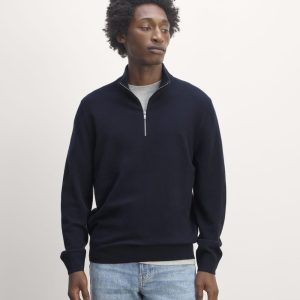 The Quarter-Zip in Cashmere | Navy