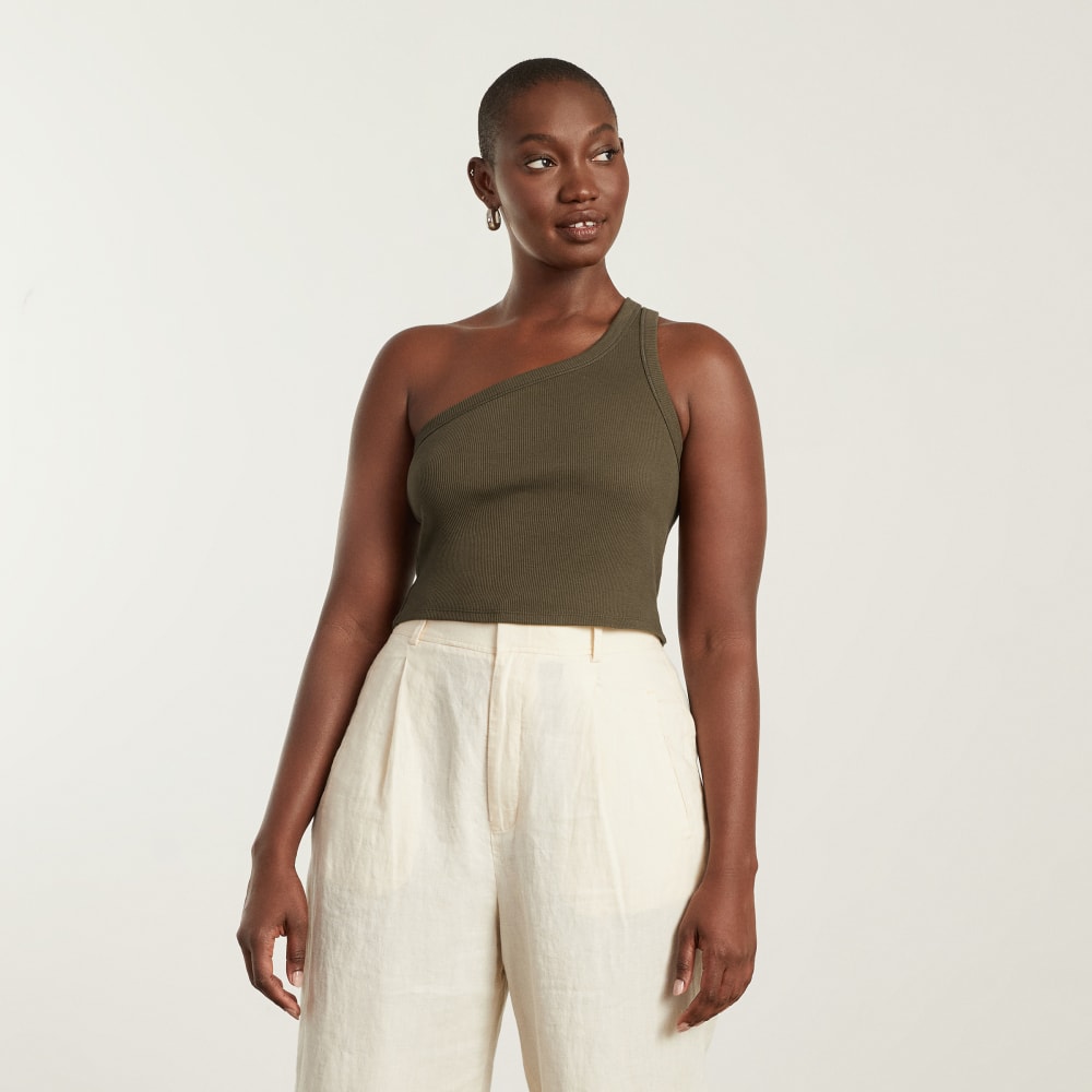 The Ribbed One-Shoulder Tank | Beech