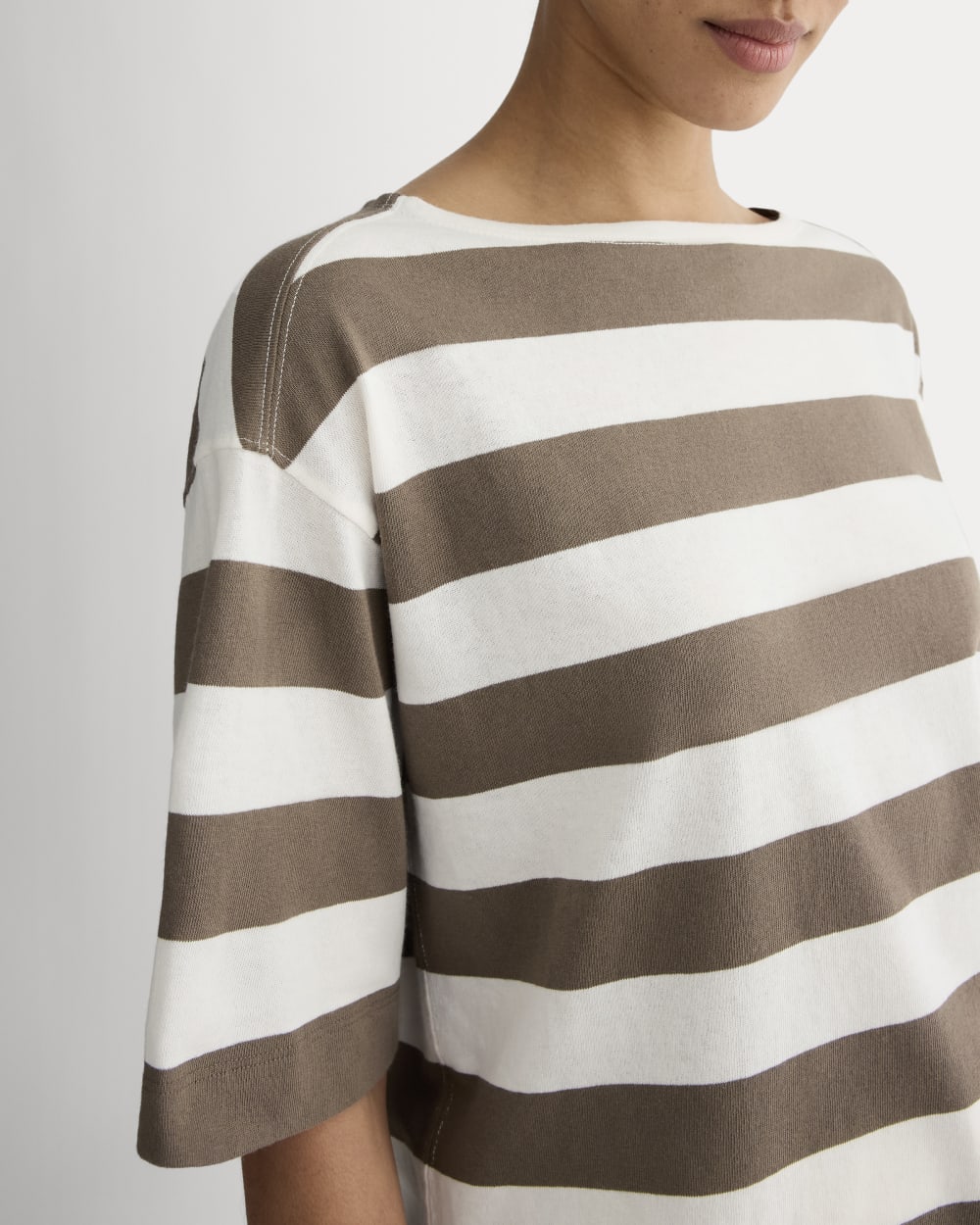 The Mariner Oversized Tee | Deep Taupe / Bone - Image 4