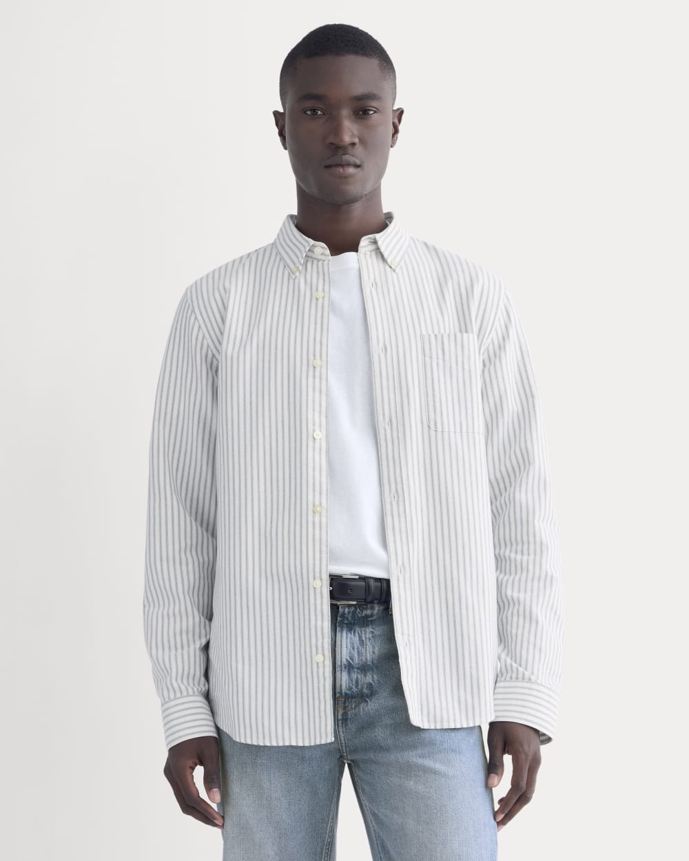 The Slim Oxford Shirt | Bone / Navy | Standard