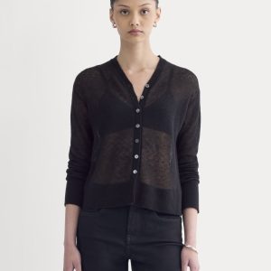 The Air Alpaca ??High V Cardigan | Black