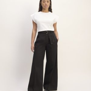 The Pleated Wide-Leg Chino | Black