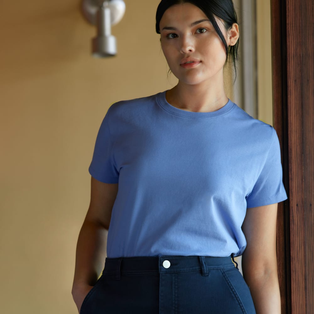 The Box-Cut Tee in Essential Cotton | Cornflower Blue | No Pocket - Image 5