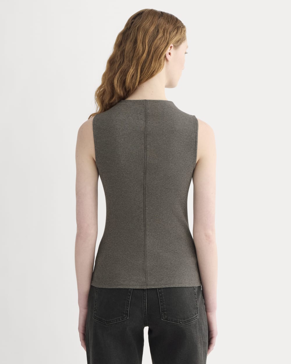 The Luxe Rib Funnel-Neck Tank | Heathered Fatigue - Image 5