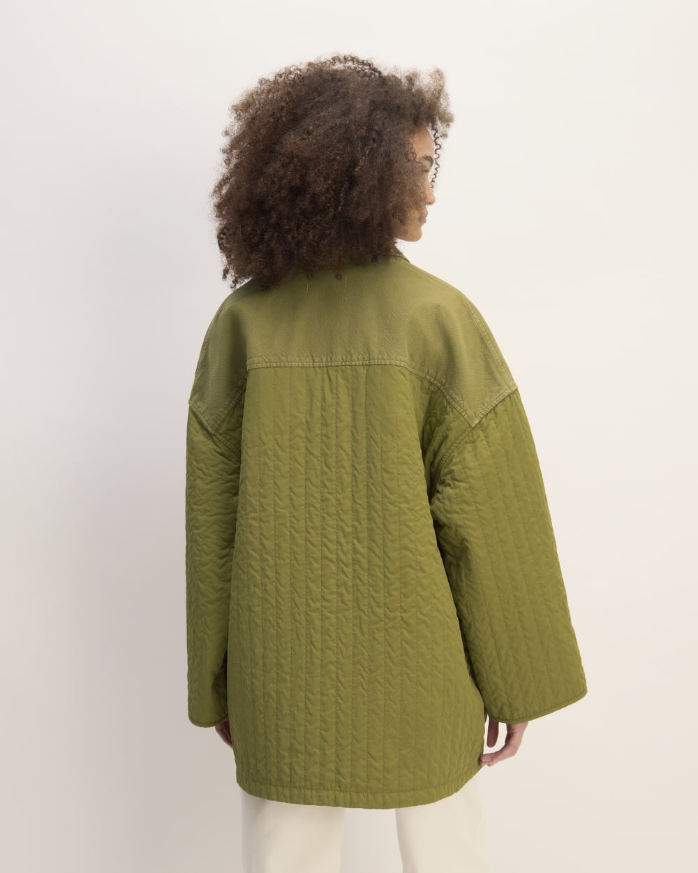 The Everlane x Marques' Almeida Canvas Patchwork Jacket | Moss Green - Image 6