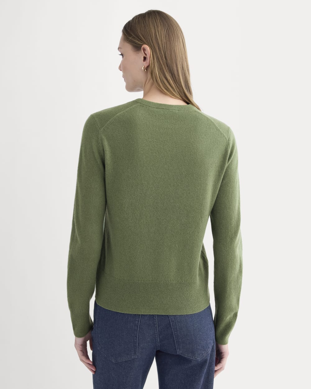Cashmere Slim Crew Sweater | Forest Green - Image 5