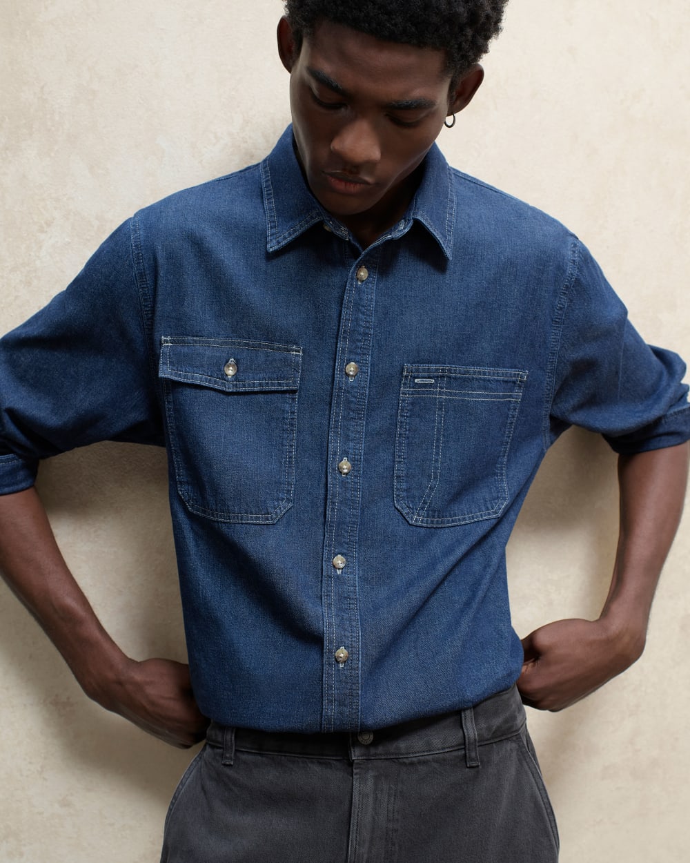 Denim Utility Shirt | Dark Indigo - Image 7