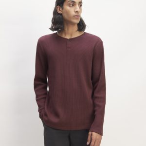The Waffle Long-Sleeve Henley | Burgundy