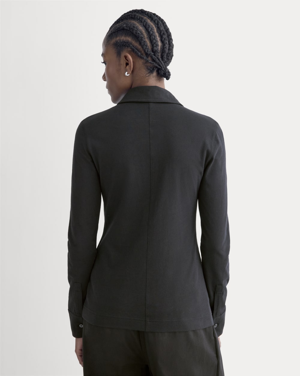 Button-Up Shirt in Essential Cotton | Black - Image 5