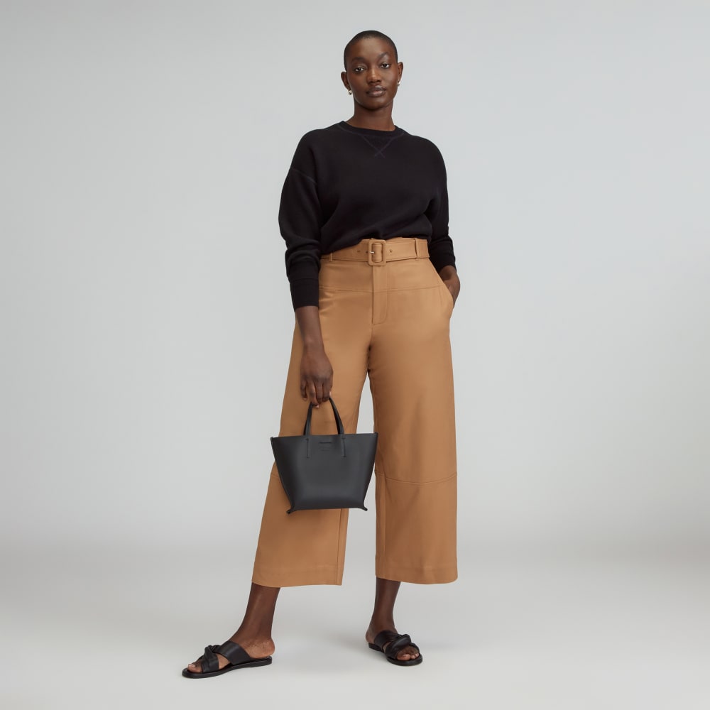 The Luxe Italian Leather Crossbody | Black - Image 3