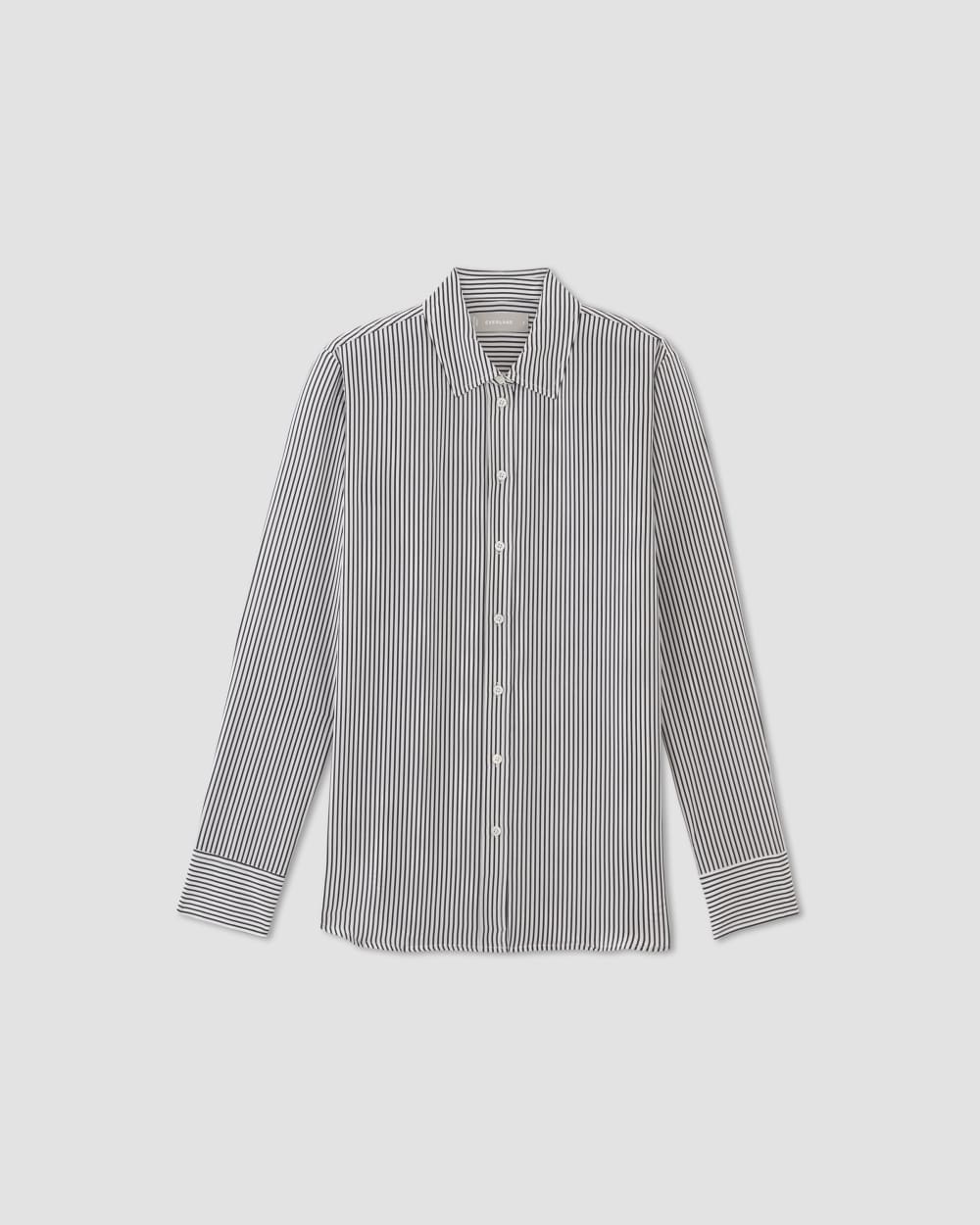 The Must-Have Shirt in Washable Silk | Black / White - Image 2