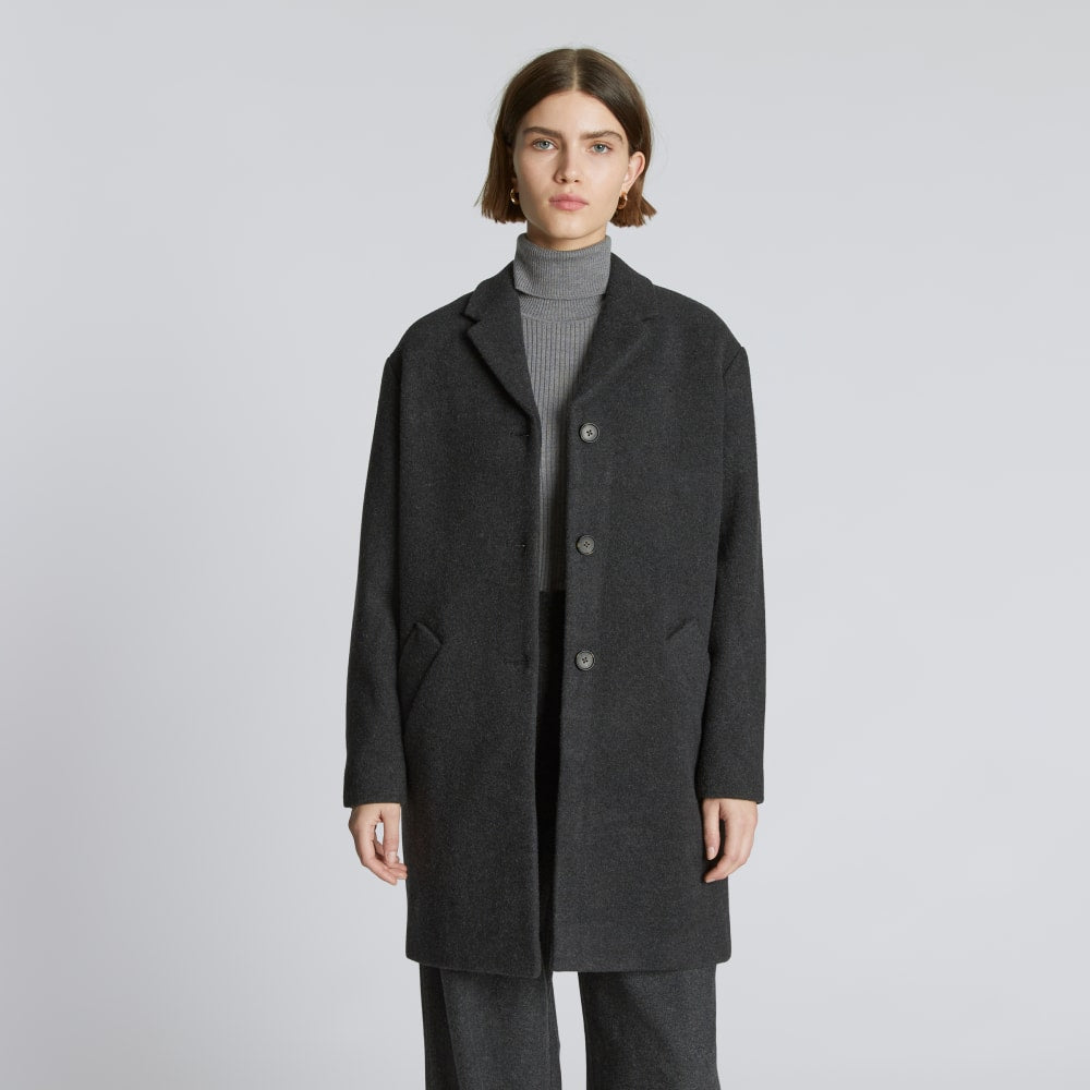 The Italian ReWool? Cocoon Coat | Heathered Black
