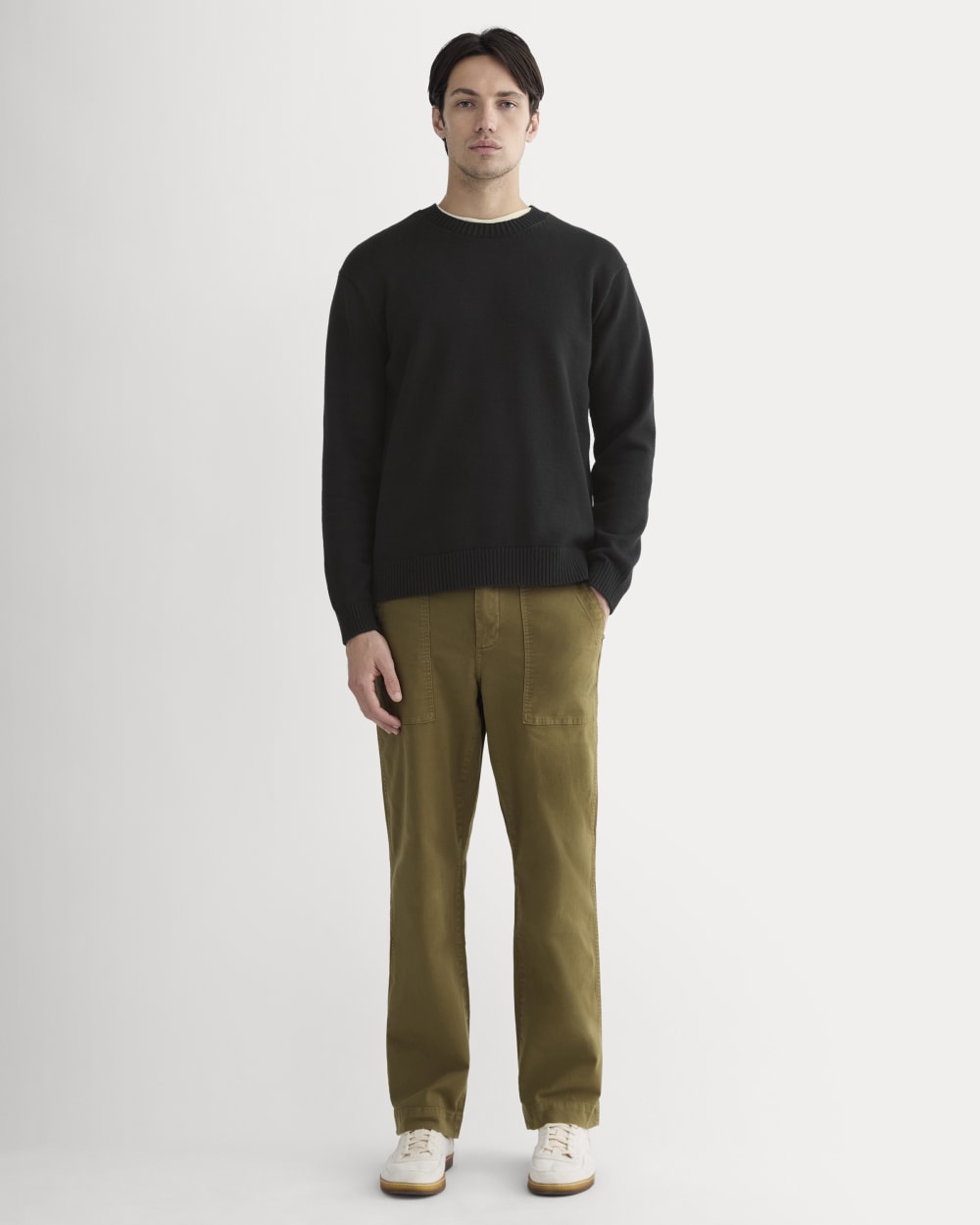 The Classic Sweater in Everyday Cotton | Black - Image 3