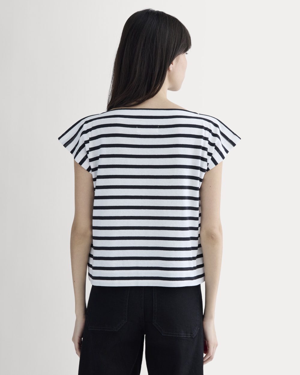 The Oversized Muscle Tee | Bone / Black - Image 5